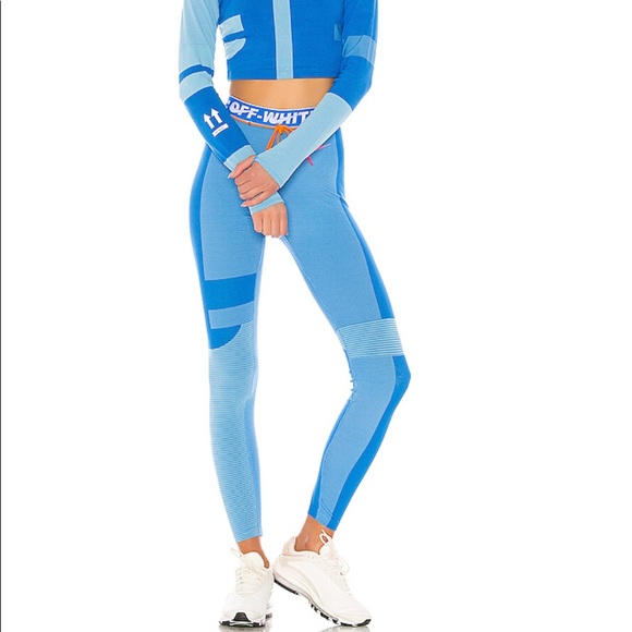 off white x nike blue leggings